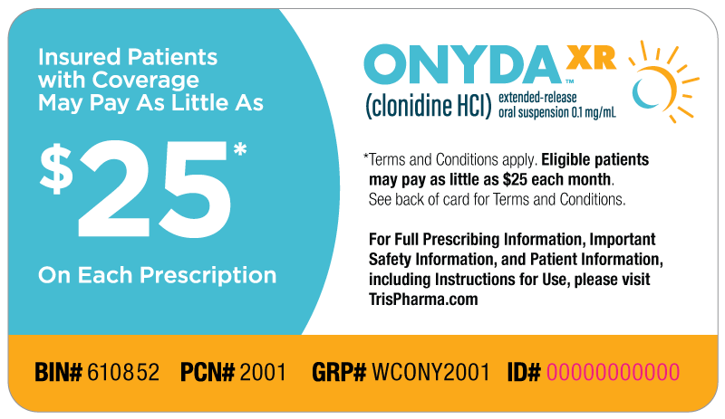 ONYDA XR Savings Card Example